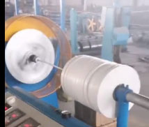 安裝在漢成電纜有限公司 叉絞單層高速繞包機(jī)組CJ630-1+6GR型一套生產(chǎn)現(xiàn)場(chǎng)