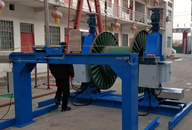 野外用電纜收卷成盤機(jī)YSP2500型試機(jī)現(xiàn)場